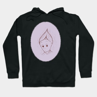 Christmas Elf Portrait on Pastel Lilac Purple Hoodie